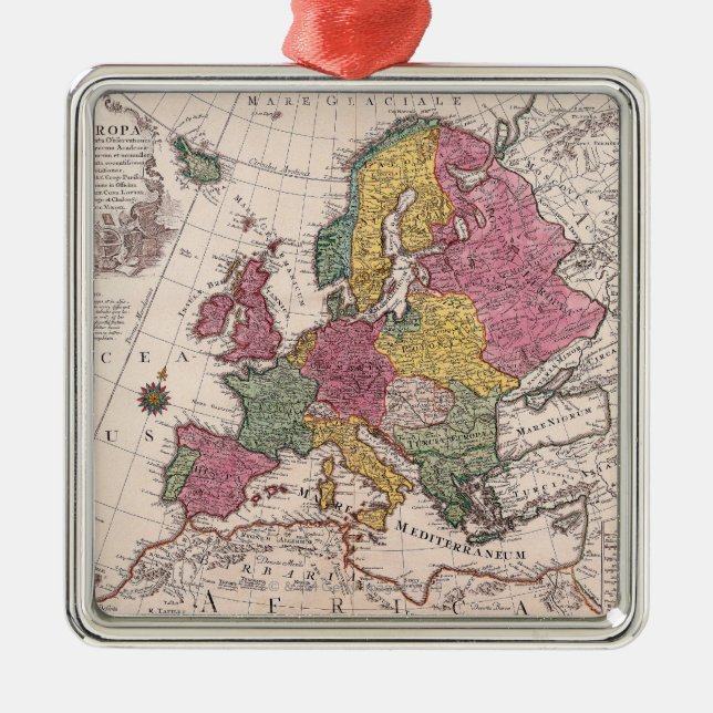 Adorno Metálico Mapa de Europa 3 (Frente)