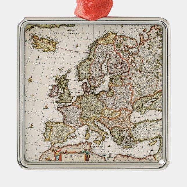 Adorno Metálico Mapa de Europa 4 (Frente)