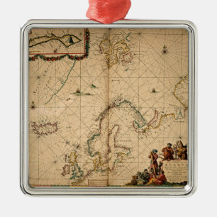 Adorno Metálico Mapa de Europa del Norte