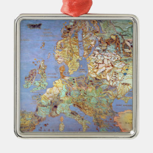 Adorno Metálico Mapa de Europa del siglo XVI