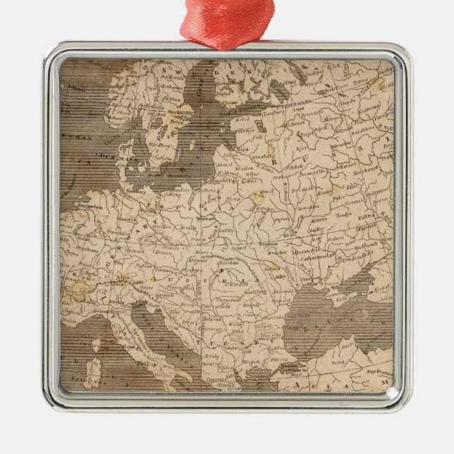 Adorno Metálico Mapa de Europa por Arrowsmith (Frente)