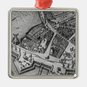 Adorno Metálico Mapa de Hamburgo