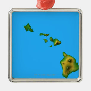 Adorno Metálico Mapa de Hawaii