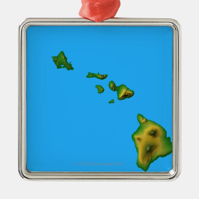 Adorno Metálico Mapa de Hawaii (Frente)