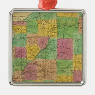 Adorno Metálico Mapa de Illinois