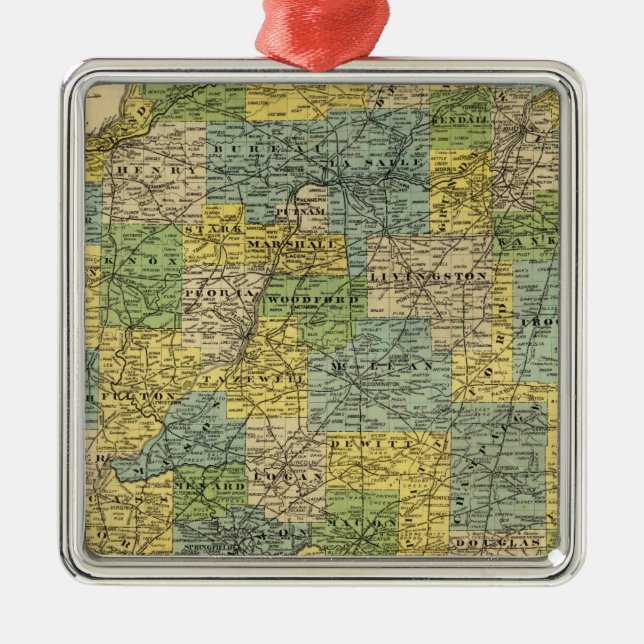 Adorno Metálico Mapa de Illinois 2 (Frente)