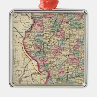 Adorno Metálico Mapa de Illinois de Mitchell