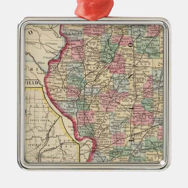 Adorno Metálico Mapa de Illinois de Mitchell (Frente)