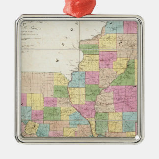 Adorno Metálico Mapa de Illinois y de Missouri