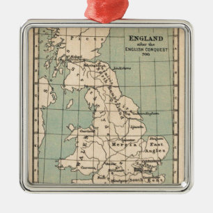 Adorno Metálico Mapa de Inglaterra antigua