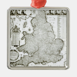 Adorno Metálico Mapa de Inglaterra y de País de Gales, 1644