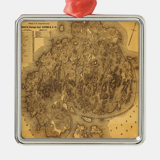 Adorno Metálico Mapa de IslandPanoramic del desierto del soporte (Frente)