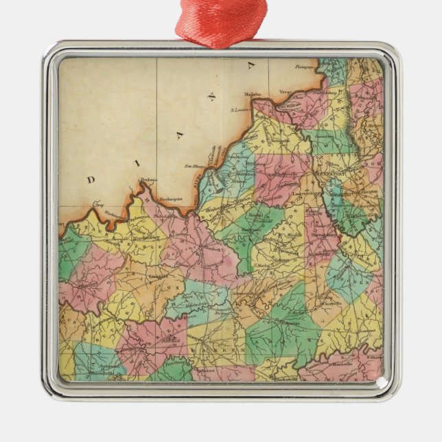 Adorno Metálico Mapa de Kentucky (Frente)