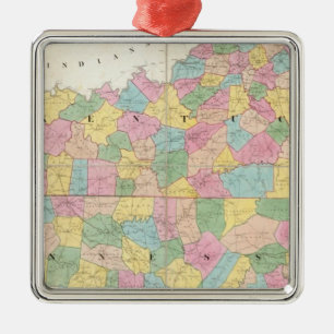 Adorno Metálico Mapa de Kentucky y Tennessee