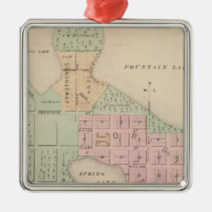 Adorno Metálico Mapa de la ciudad de Albert Lea, Minnesota
