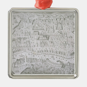 Adorno Metálico Mapa de la ciudad de Constantinopla, Turquía,