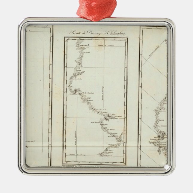 Adorno Metálico Mapa de la Ciudad de México a Santa Fe Nuevo Méxic (Frente)