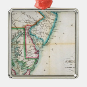 Adorno Metálico Mapa de la costa americana