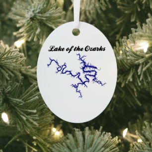 Adorno Metálico Mapa de la costa azul del lago de los Ozarks Misso