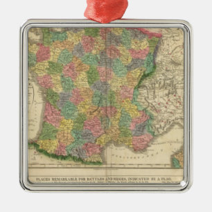 Adorno Metálico Mapa de la cronología de Francia