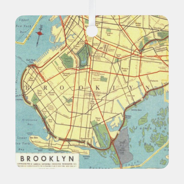 Adorno Metálico Mapa de la época de Brooklyn (Anverso)