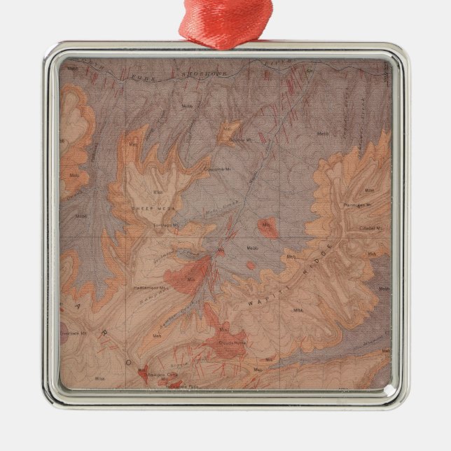 Adorno Metálico Mapa de la geología, pieza nacional de (Frente)