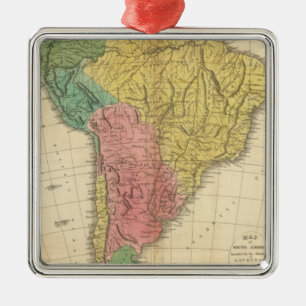 Adorno Metálico Mapa de la historia de Suramérica