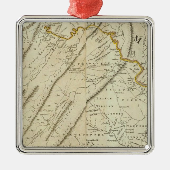 Adorno Metálico Mapa de la parte habitada de Virginia, NJ. PA (Frente)