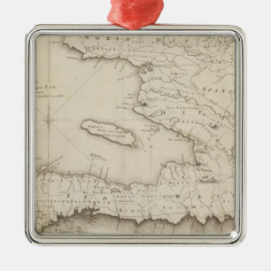 Adorno Metálico Mapa de la pieza francesa de St Domingo