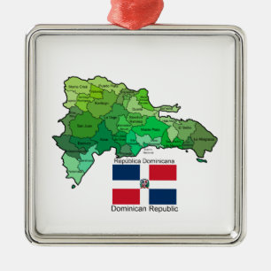 Adorno Metálico Mapa de la República Dominicana