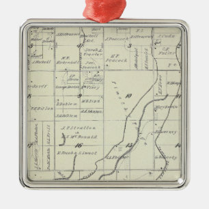 Adorno Metálico Mapa de la sección del condado de Tulare T19S R22E