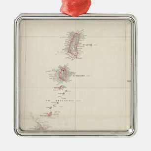 Adorno Metálico Mapa de las islas de barlovento
