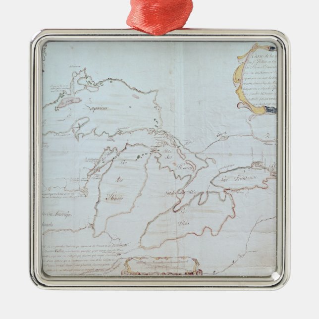 Adorno Metálico Mapa de los Great Lakes (Frente)