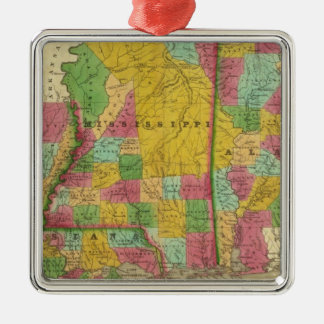 Adorno Metálico Mapa de Luisiana, Misisipi y Alabama