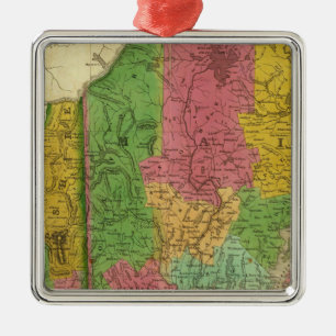Adorno Metálico Mapa de Maine, de New Hampshire, y de Vermont