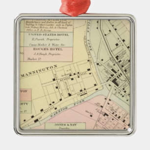 Adorno Metálico Mapa de Mannington, Virginia Occidental