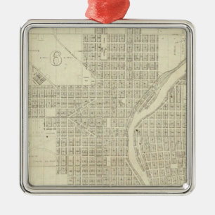 Adorno Metálico Mapa de Milwaukee
