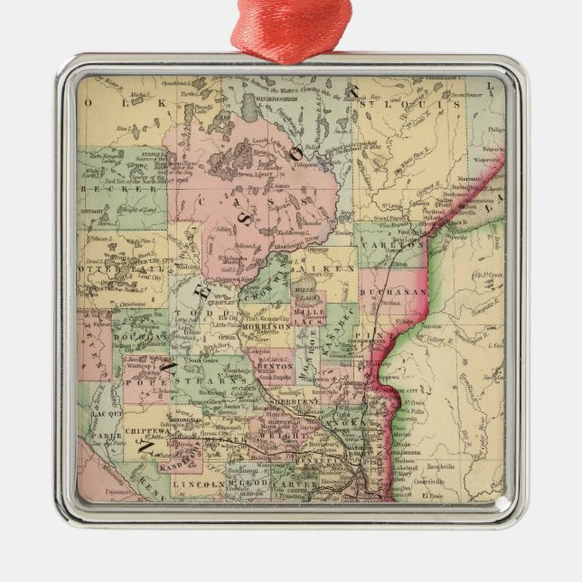 Adorno Metálico Mapa de Minnesota de Mitchell (Frente)