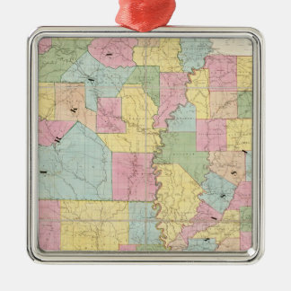 Adorno Metálico Mapa de Mississippi, Louisiana y Arkansas