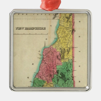 Adorno Metálico Mapa De New Hampshire
