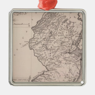Adorno Metálico Mapa de New Jersey, 1812