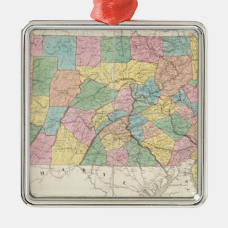 Adorno Metálico Mapa de New Jersey y de Pennsylvania
