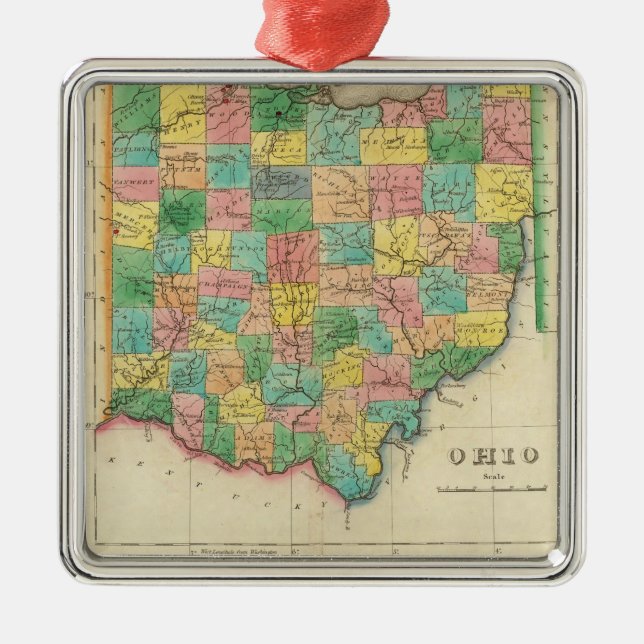 Adorno Metálico Mapa de Ohio (Frente)