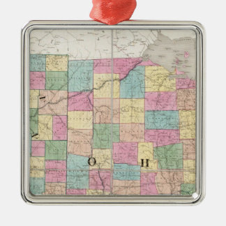Adorno Metálico Mapa de Ohio y de Indiana