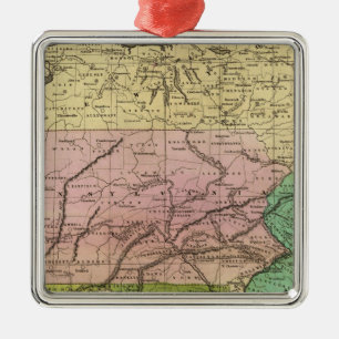 Adorno Metálico Mapa de Olney de los estados del centro