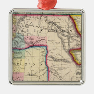 Adorno Metálico Mapa de Oregon, Washington