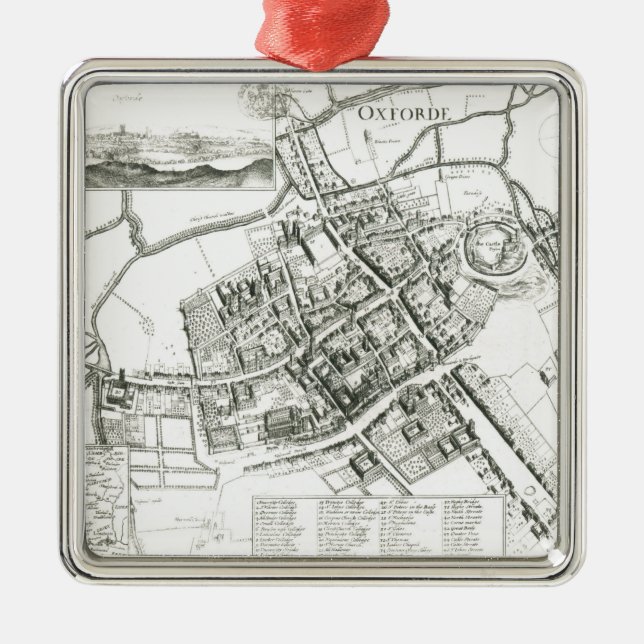 Adorno Metálico Mapa de Oxford, 1643 (Frente)