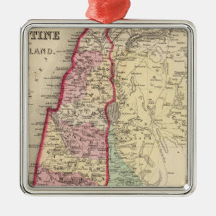 Adorno Metálico Mapa de Palestina, Jerusalén de Mitchell