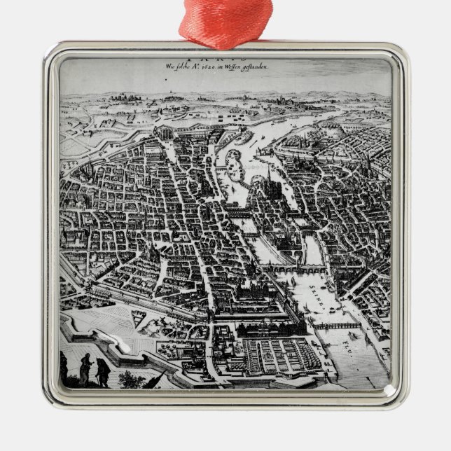 Adorno Metálico Mapa de París, 1620 (Frente)