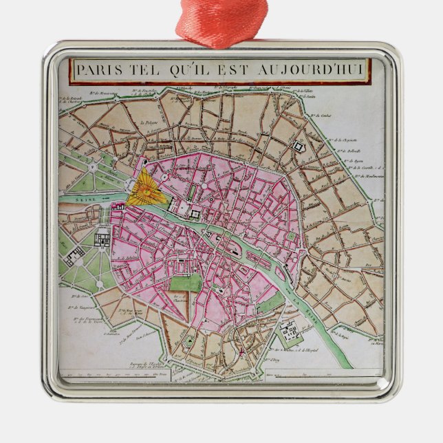 Adorno Metálico Mapa de París, junio de 1800 (Frente)